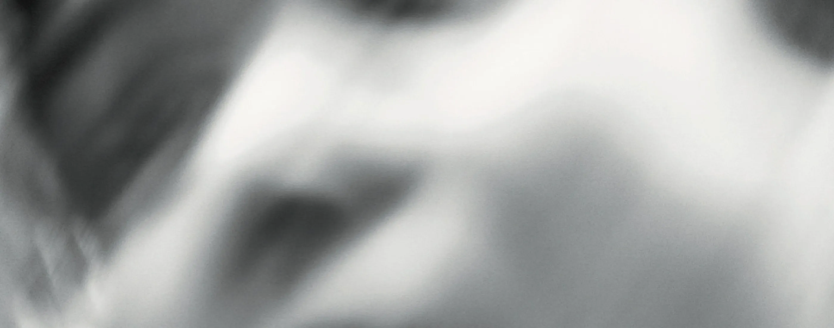 A blurred black and white close-up of a face, printed across a full spread.