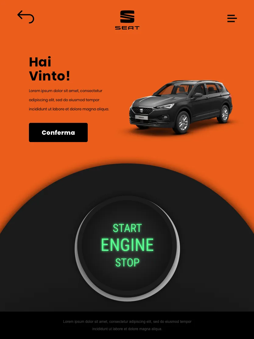 SEAT instant win: “You won!” with a SEAT car.